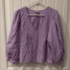 Lavender V-Neck Women's Top